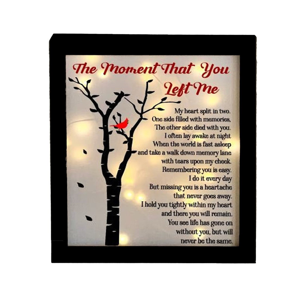 Cardinals Frame The Moment That You Left Me Lighted Shadow Box Memorial Gifts-Jessemade AU