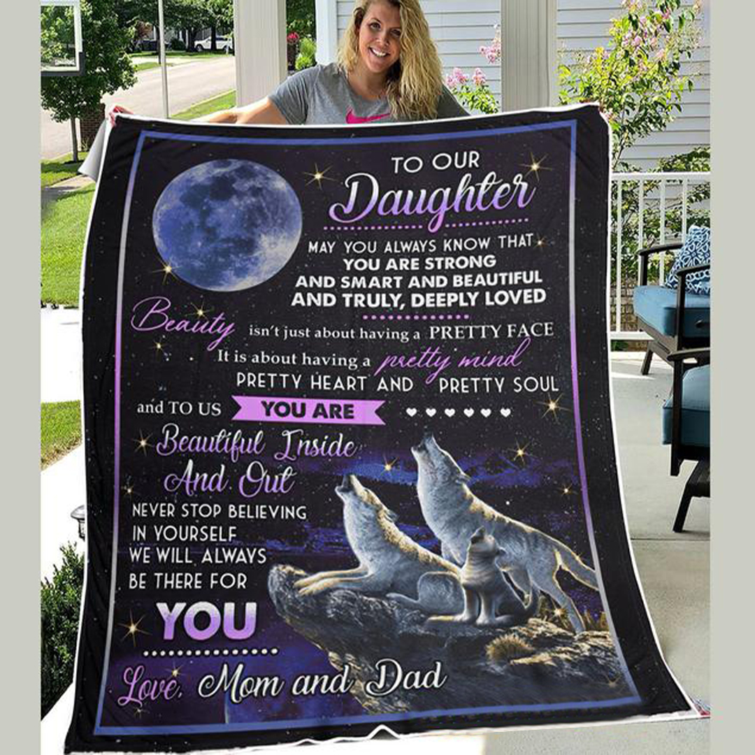 To My Daughter We Will Always Be There Flannel Blanket-Jessemade AU