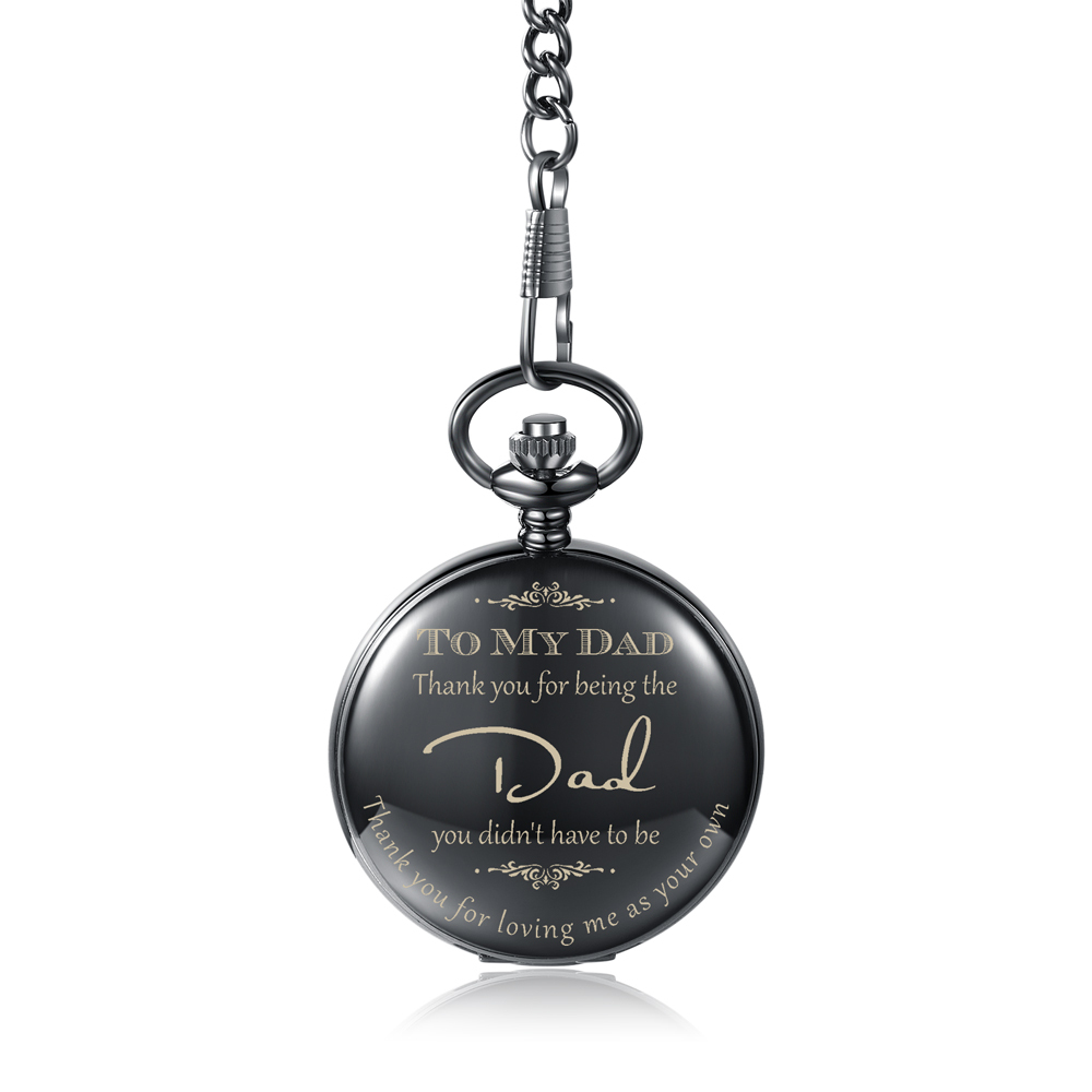 “Thank you for being the Dad you didn't have to be” Personalised Pocket Watch Gifts for Father-Jessemade AU