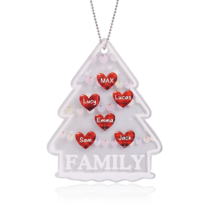 6 Names - Personalised Acrylic Christmas Ornaments Customised Text & Name Xmas Pendant Gifts for Family Friends-Jessemade AU