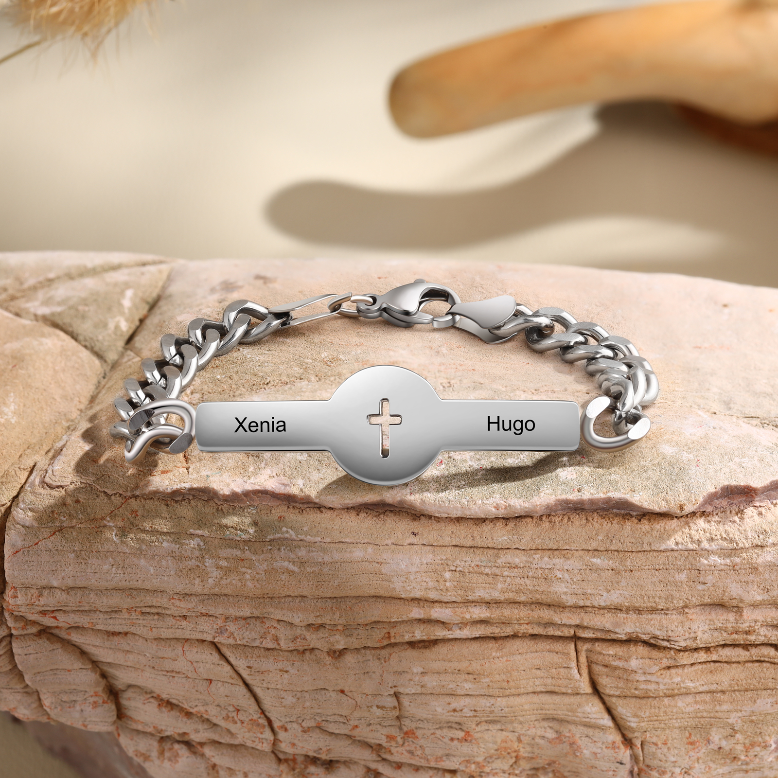 Personalised Couple Bracelet Custom 2 Names & Date & Text Bracelet Stainless Steel Bracelet Gift for Loved Ones -Jessemade AU