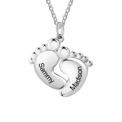 Baby Feet Personalised Infinity Necklace-Jessemade AU