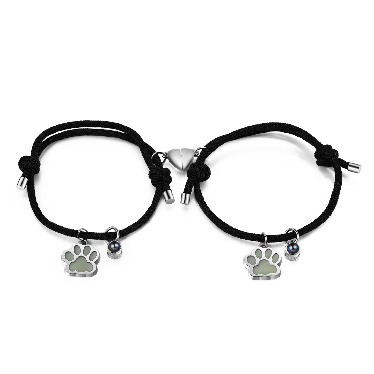 Personalised Photo Projection Bracelet Set Dog Paw Fluorescent Magnetic Bracelet Matching Gifts For Couples/Friends-Jessemade AU