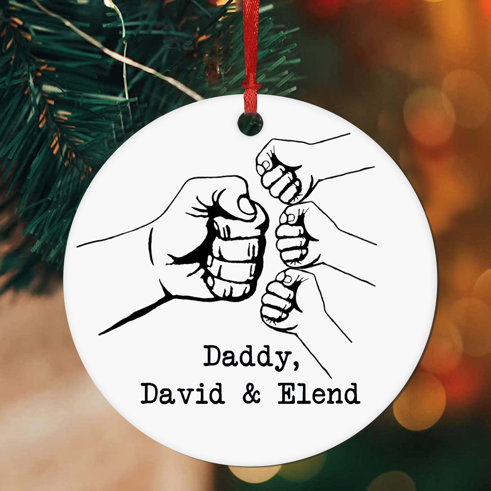 Personalised Christmas Tree Ornaments Wooden Fist Signs Christmas Pendant Custom Text Gifts for Family Friends-Jessemade AU
