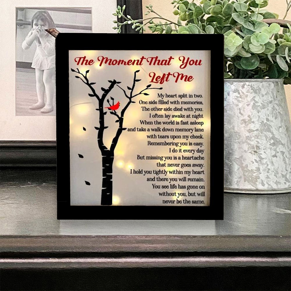 Cardinals Frame The Moment That You Left Me Lighted Shadow Box Memorial Gifts-Jessemade AU