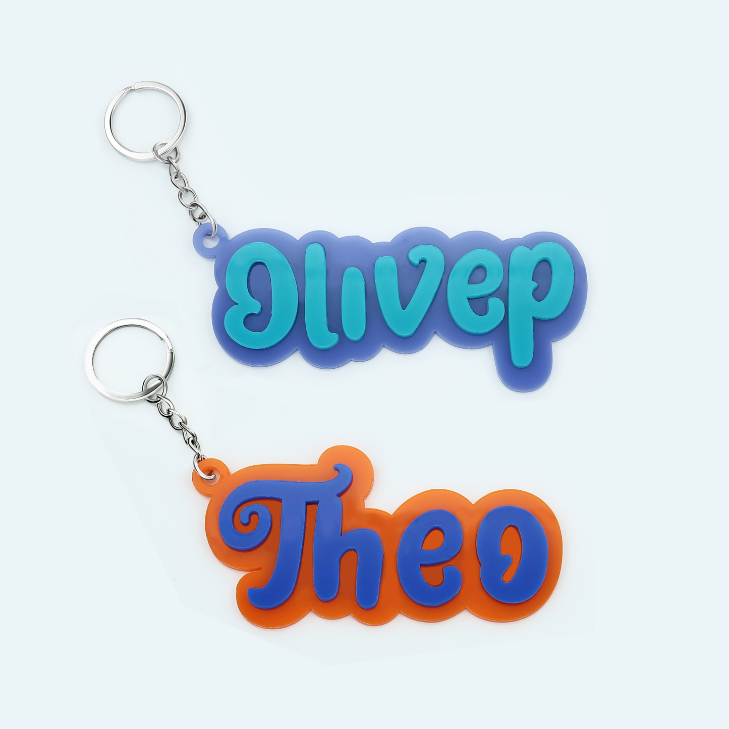 Customise 1 Name Keychain Orange Keychain Back to School Gifts for Kids-Jessemade AU