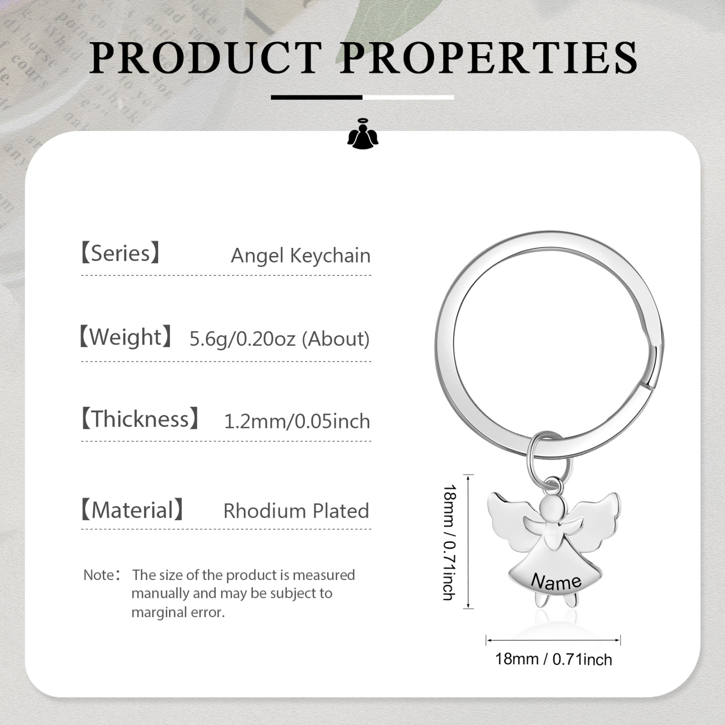 Personalised Guardian Angel Keychain Customised Name Stainless Steel Keyring Message Card Special Gift-Jessemade AU