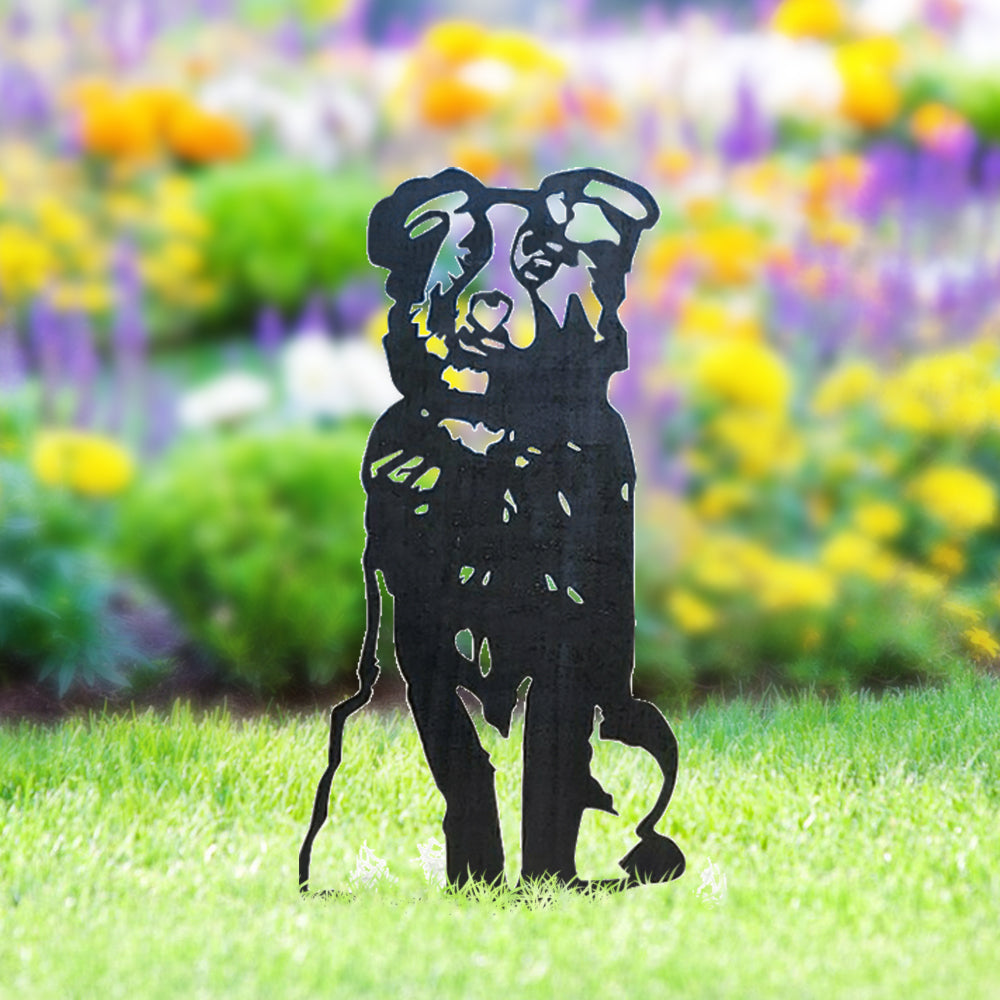 Australian Shepherd Metal Dog Silhouette Garden Yard Decoration-Jessemade AU