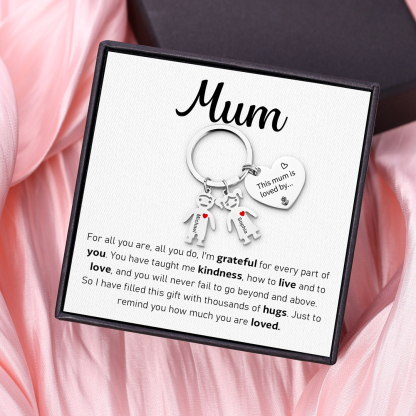 2 Names - Personalised Keychain with Kid Charm Engraved Names Keychain Mother's Day Gift for Mum-Jessemade AU