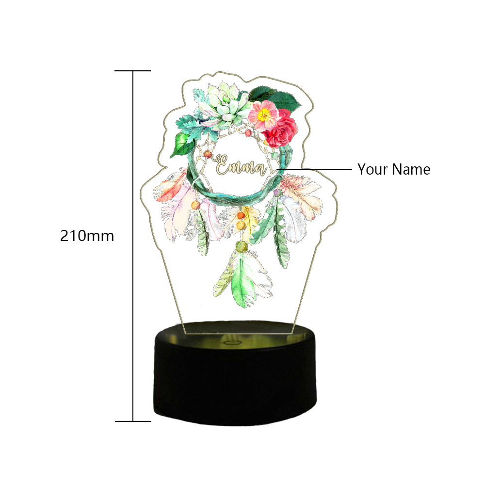 Custom Dream Catcher Night Light 7 Colours Changing Night Light With Name LED Lamp Gifts For Kids-Jessemade AU