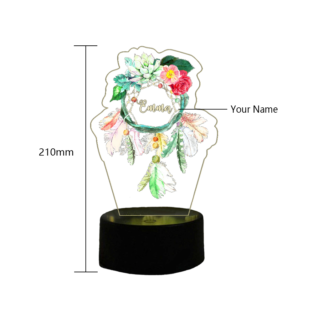 Custom Dream Catcher Night Light 7 Colours Changing Night Light With Name LED Lamp Gifts For Kids-Jessemade AU