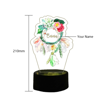 Custom Dream Catcher Night Light 7 Colours Changing Night Light With Name LED Lamp Gifts For Kids-Jessemade AU