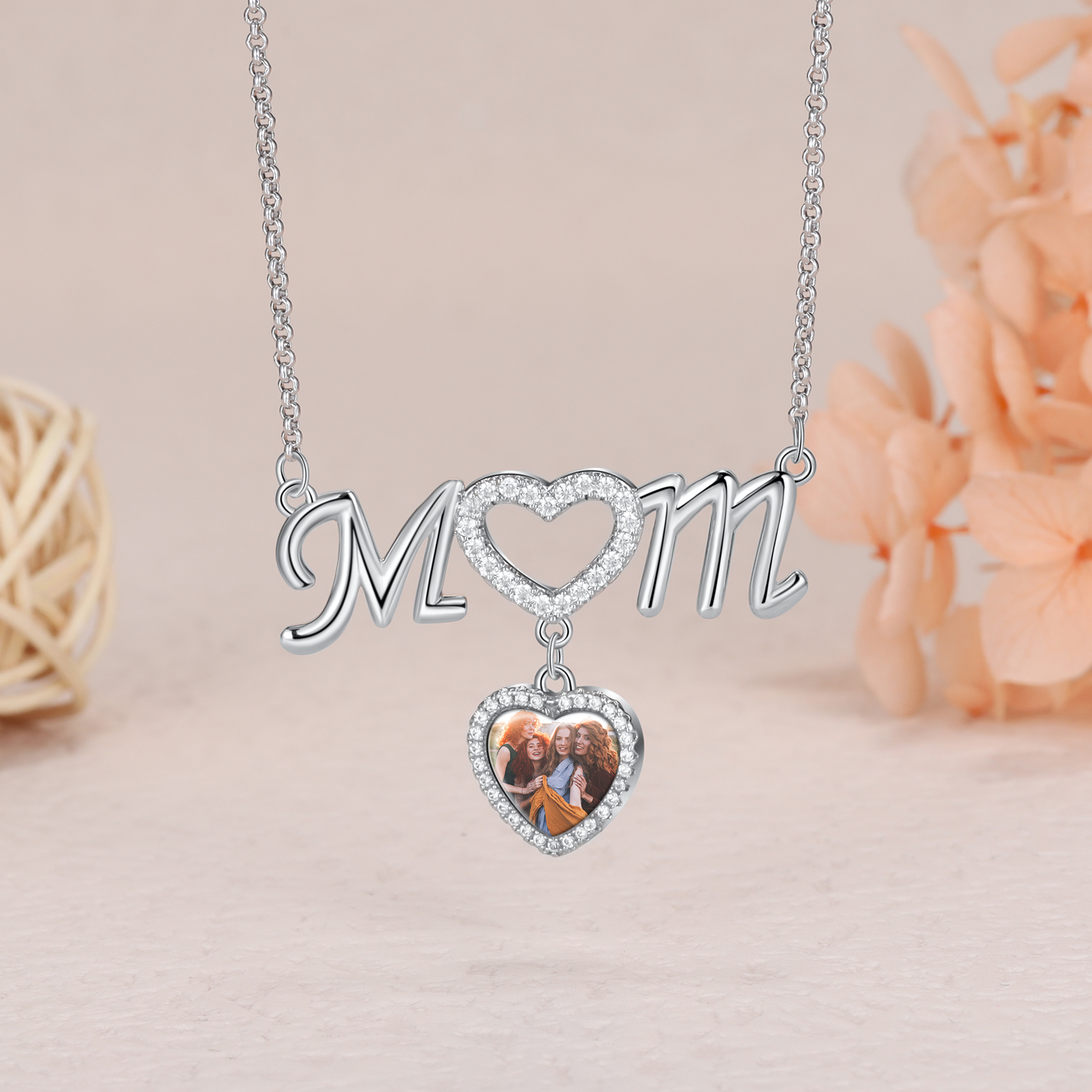 Mother's Day Gifts Personalised Mom Necklace Custom 1 Photo Heart Necklace for Mom-Jessemade AU