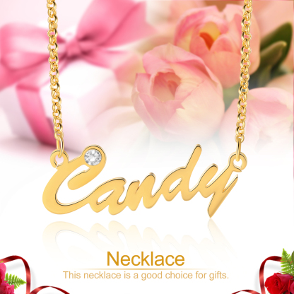 Personalised Necklace With Birthstone Custom 1 Name Necklace Gift For Women-Jessemade AU