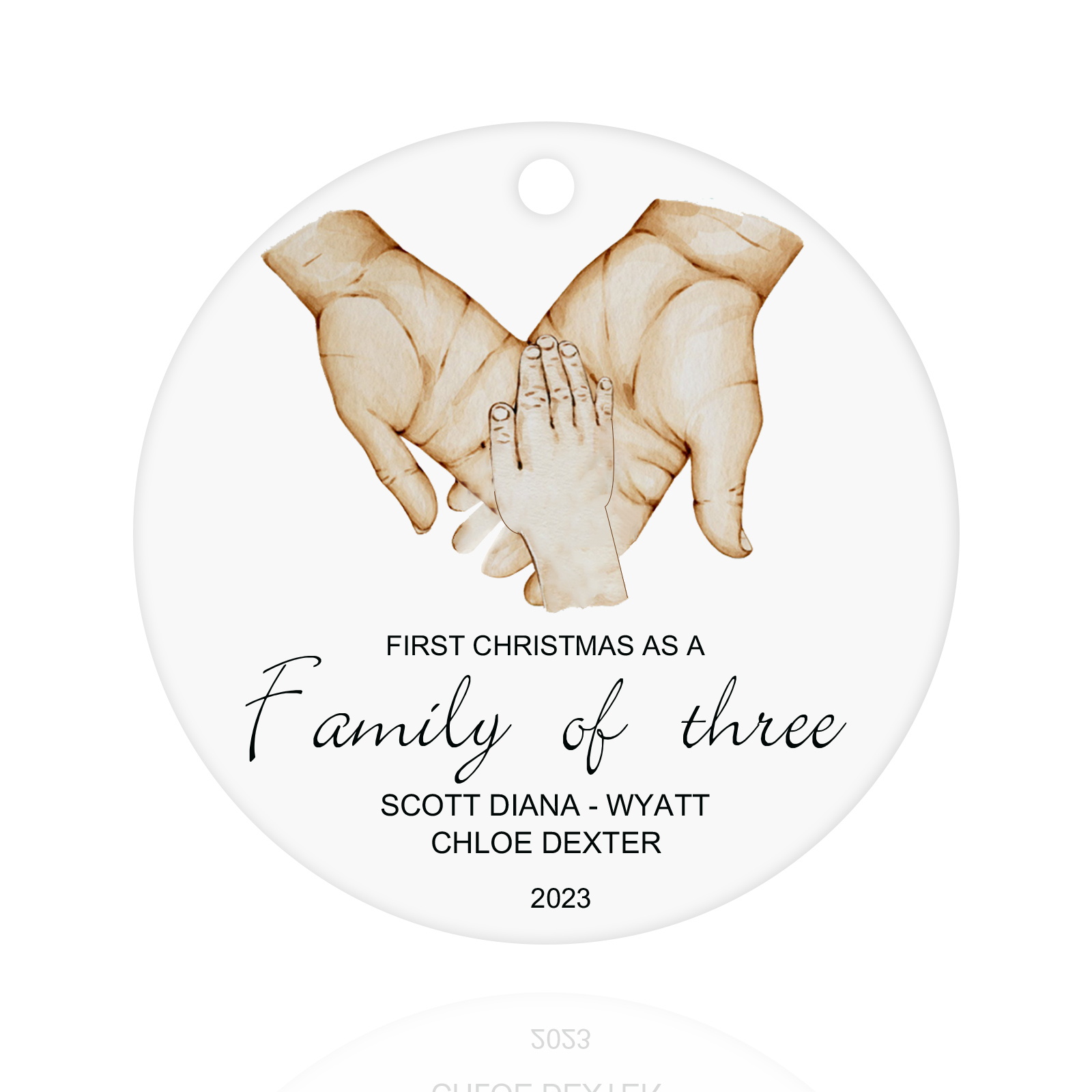 Personalised Christmas Tree Ornaments Wooden Palm Christmas Pendant Custom Text Gifts for Family Friends-Jessemade AU