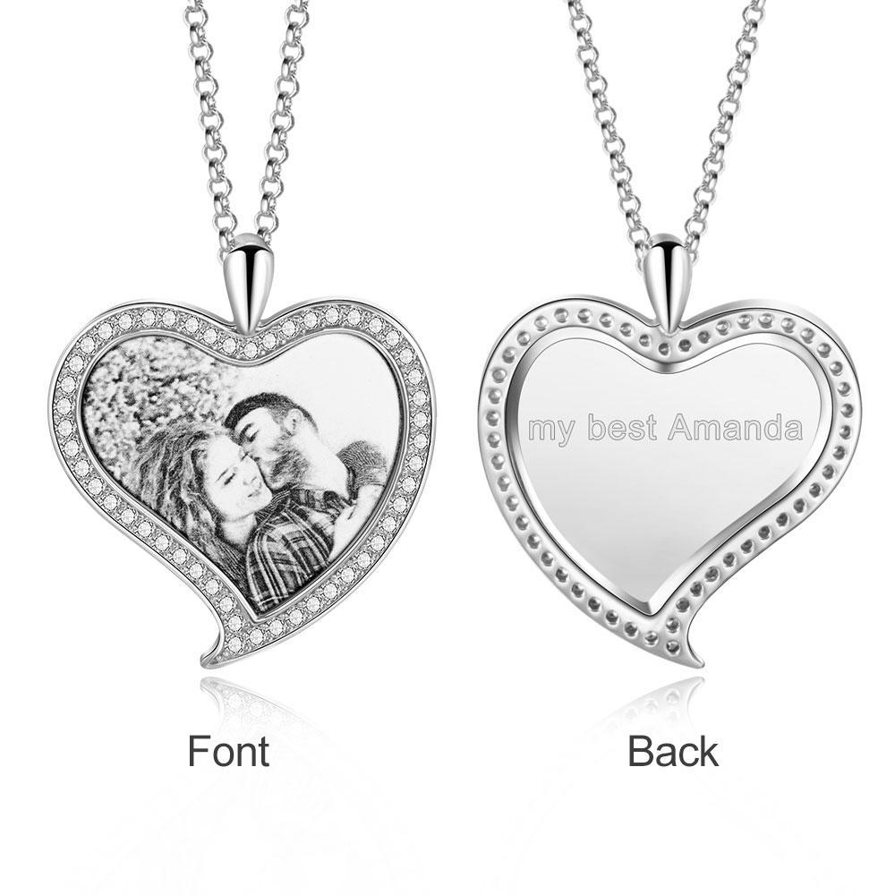Personalised Heart Necklace Custom Photo Necklace Gifts For Her-Jessemade AU