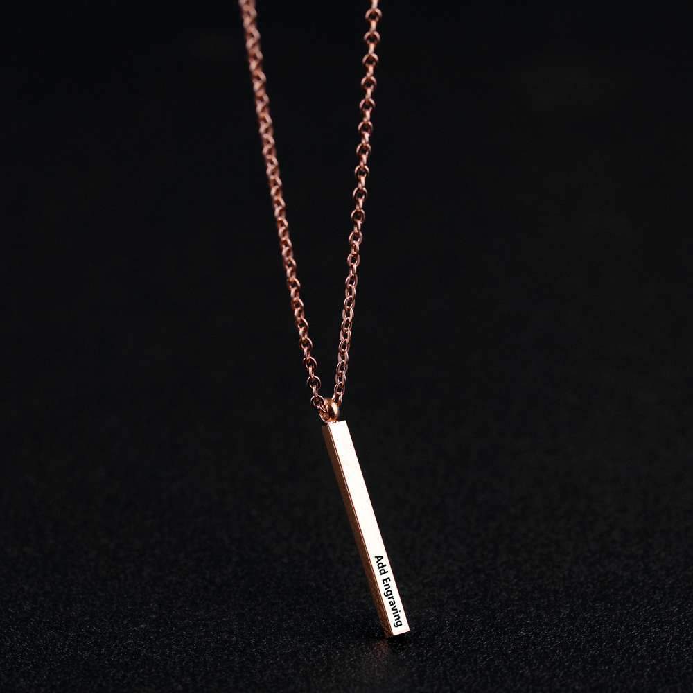 Personalised Gifts For Women Commemorate Engrave Name Rose Gold Colour Necklaces-Jessemade AU