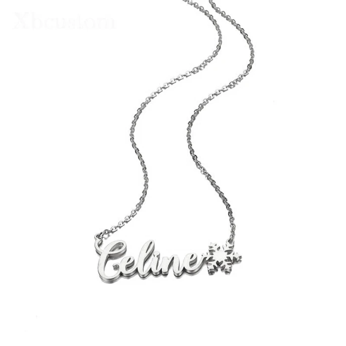 Personalised Snowflake Necklace Custom 1 Name Necklace Gift For Her-Jessemade AU