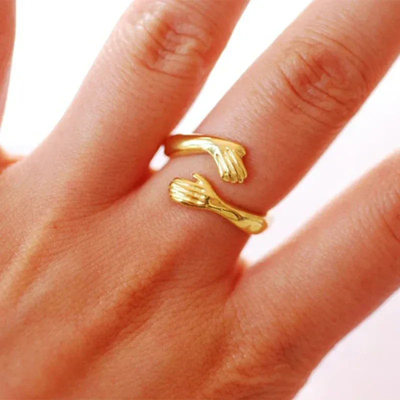 Valentine's Day Gift Hug Ring Couple Love Hugging Rings-Jessemade AU