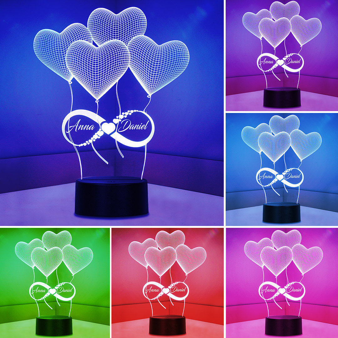 Balloon LED Night Light Personalised 7 Colours Changing Night Light With Name Lamp Gifts For Kids-Jessemade AU
