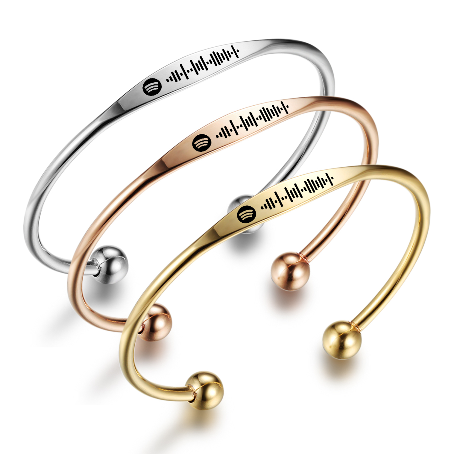 Customised Spotify code Women's Semi-open bracelet For Lover-Jessemade AU