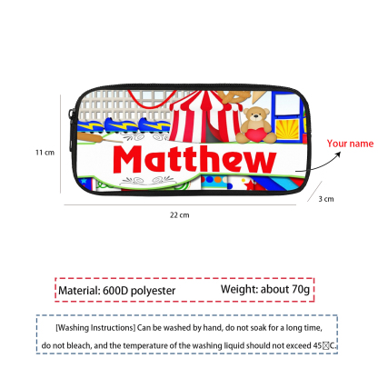 Personalised  Name Pencil Case Bear Pen Bag Zipper Back to School Gifts for Student-Jessemade AU