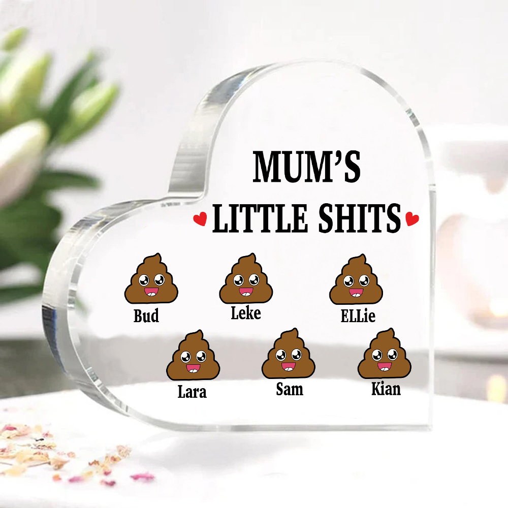 6 Names - Personalised Acrylic Heart Keepsake Custom Name Ornaments Mother's Day Funny Gifts for Mum-Jessemade AU