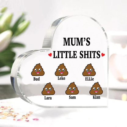 6 Names - Personalised Acrylic Heart Keepsake Custom Name Ornaments Mother's Day Funny Gifts for Mum-Jessemade AU