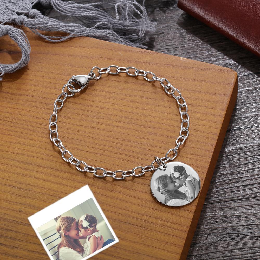 Personalised Heart Photo Locket Bracelet Custom Photo Bracelet Gifts For Her-Jessemade AU
