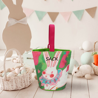 Personalised Bunny Tote Bag Custom Name Bunny Basket Bucket Bag Easter Gifts for Him/Her-Jessemade AU