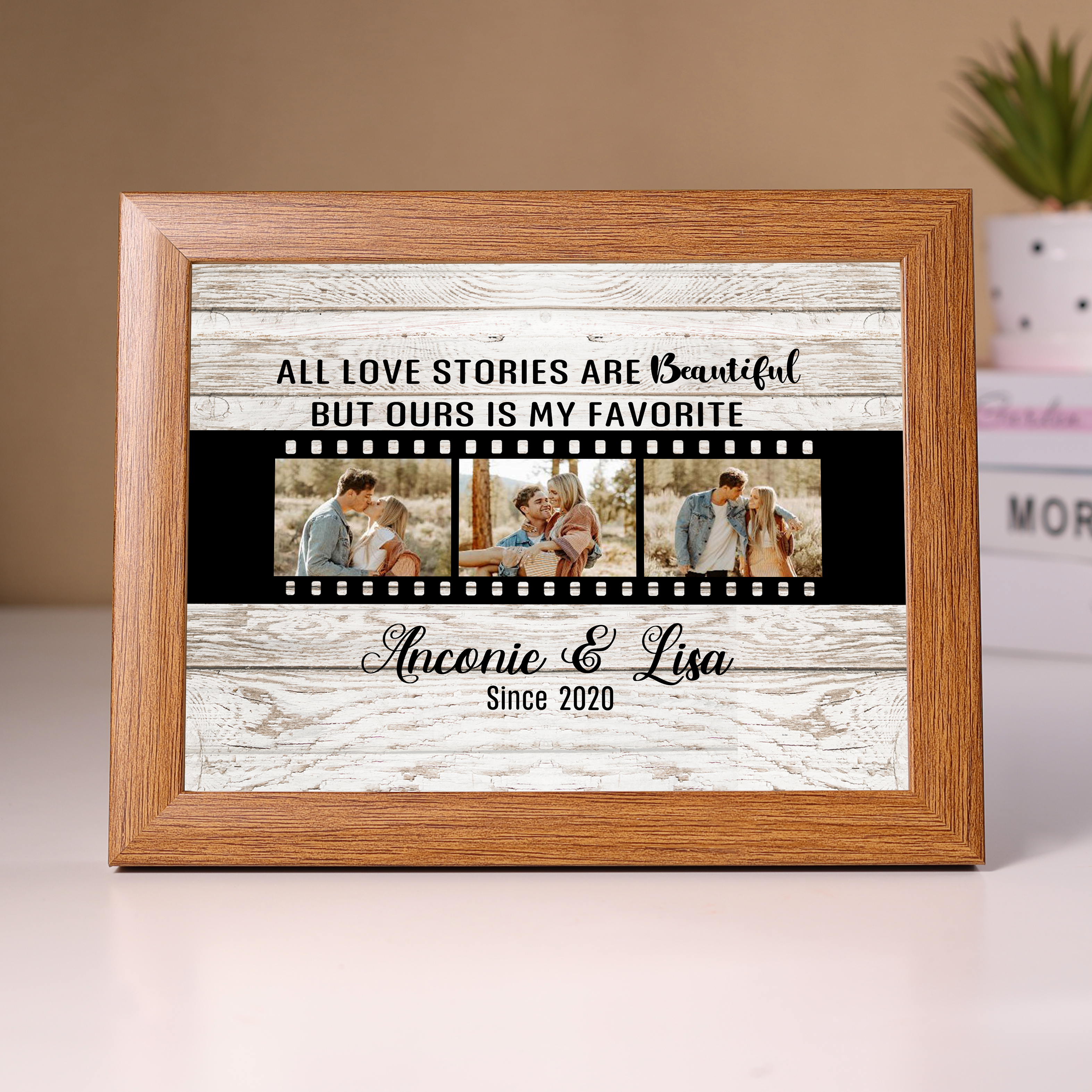 Personalised Couple Photos Frame Custom 2 Names & Date Frame Anniversary Gift For Him/Her - All Love Stories Are Beautiful, But Ours Is My Favourite-Jessemade AU
