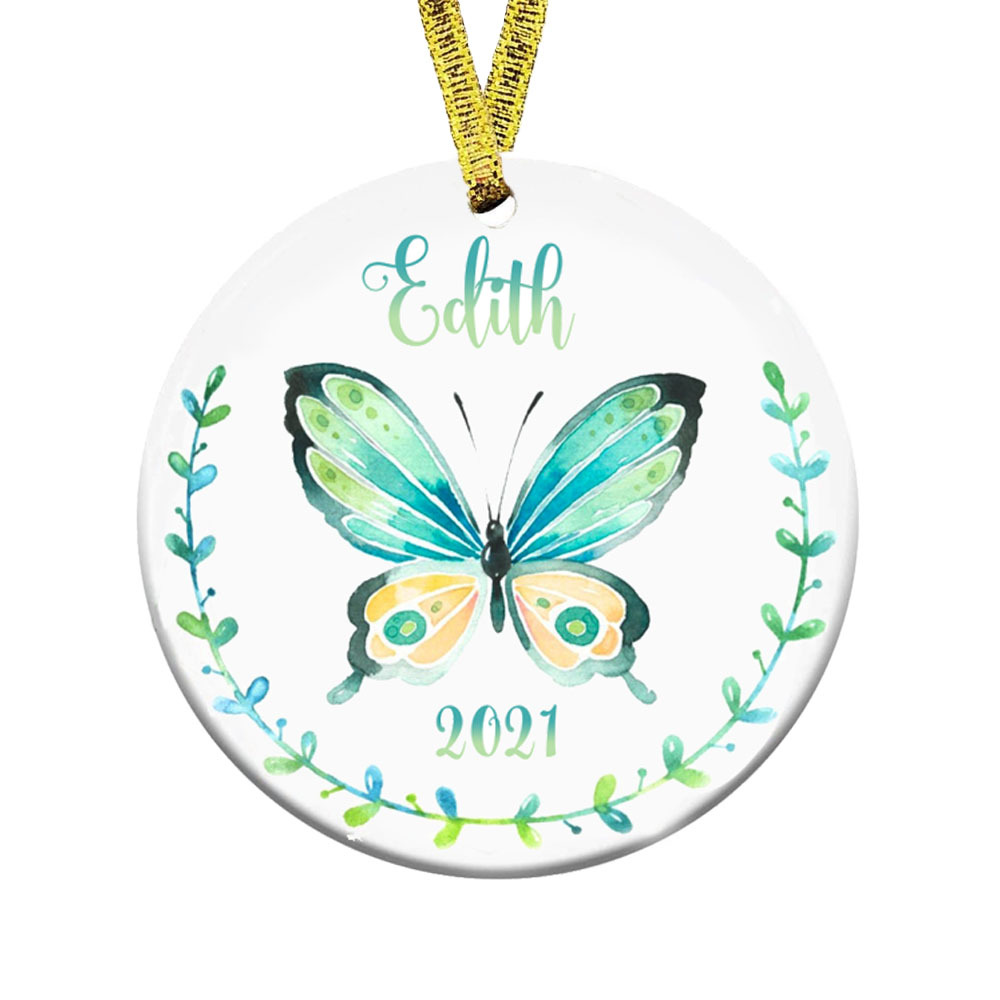Personalised Blue Butterfly Ornament Custom Name Home Decor for Family-Jessemade AU