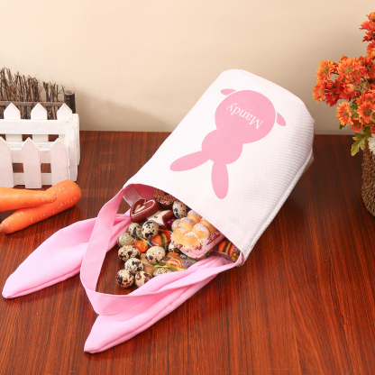Bunny Tote Bag Personalised Name Bucket Bag Bunny Basket Easter Gifts-Jessemade AU