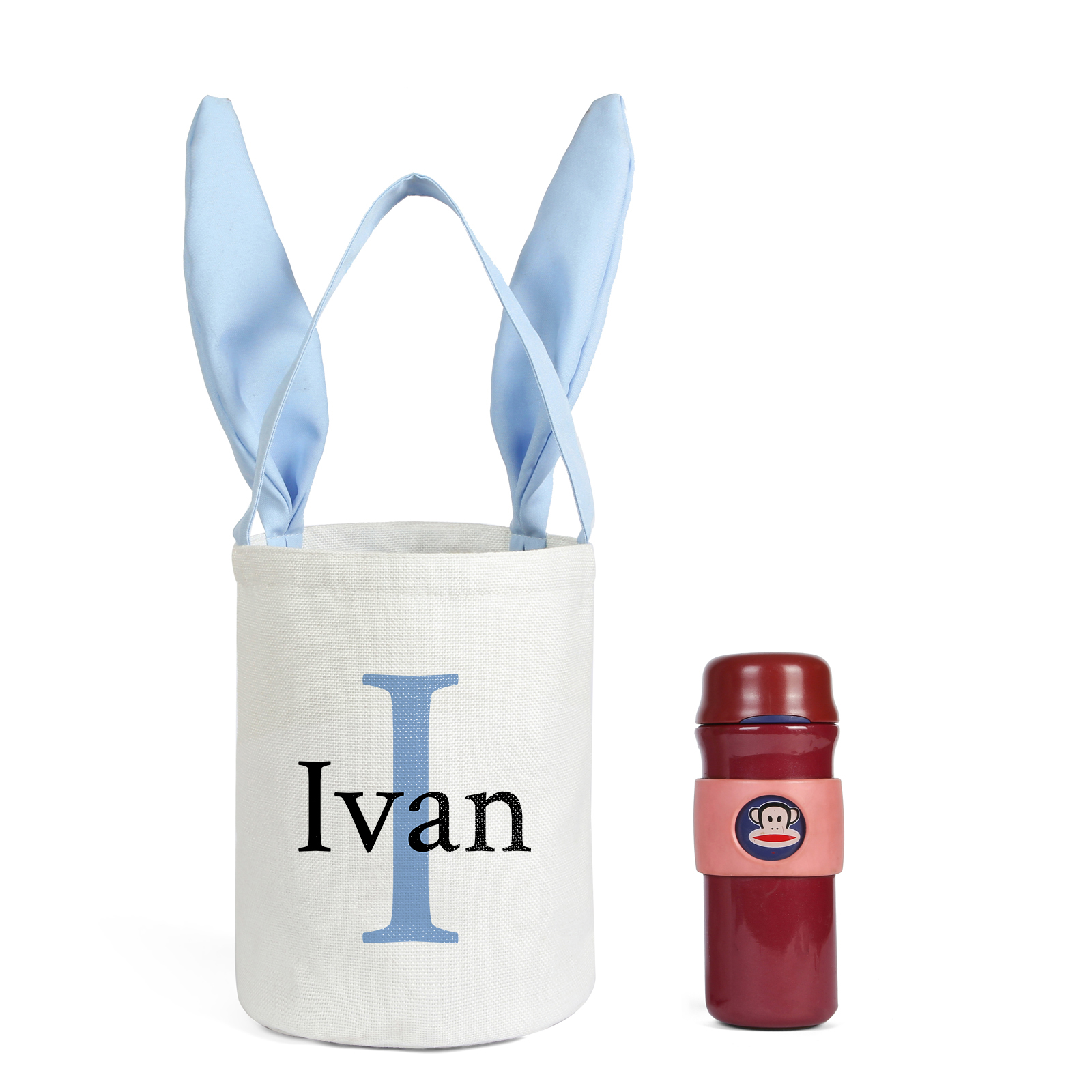 Easter Bunny Tote Bag Personalised Letter & Name Bucket Bag Bunny Basket Gifts For Kids-Jessemade AU