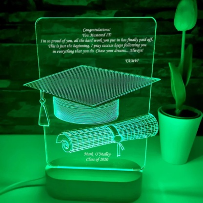 Graduation Gifts Personalised 7 Colours Changing Bachelor Cap Night Light-Jessemade AU