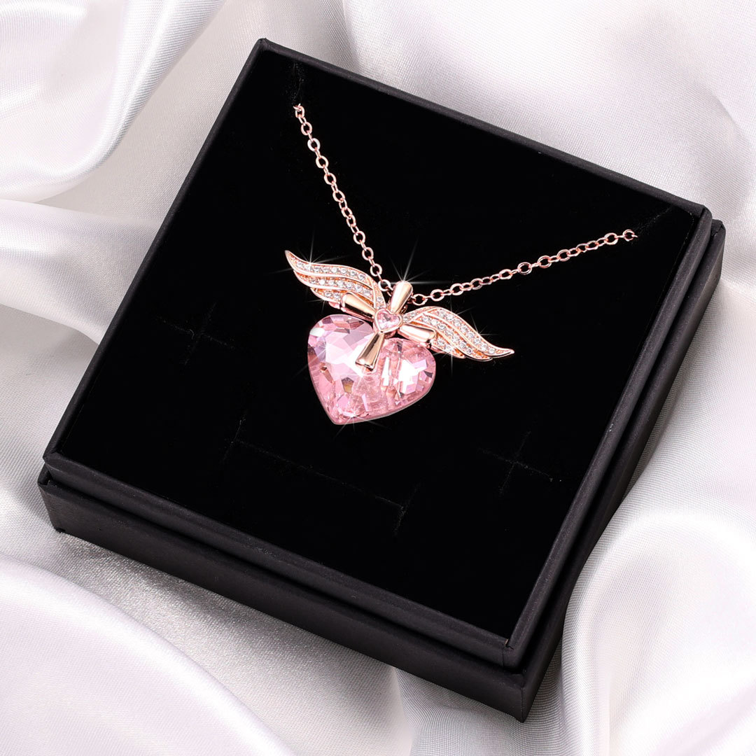 Heart-shaped Crystal Necklace Birthstone Necklace Gifts For Her-Jessemade AU