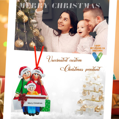 Personalised Family Of 3 Decorating Christmas Tree Ornament-Jessemade AU