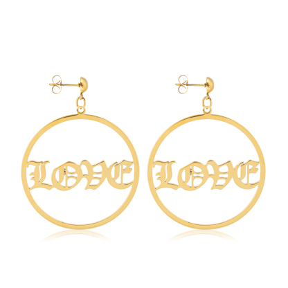 Personalised Circle Name Earring Customised Hoop Name Earrings for Her-Jessemade AU