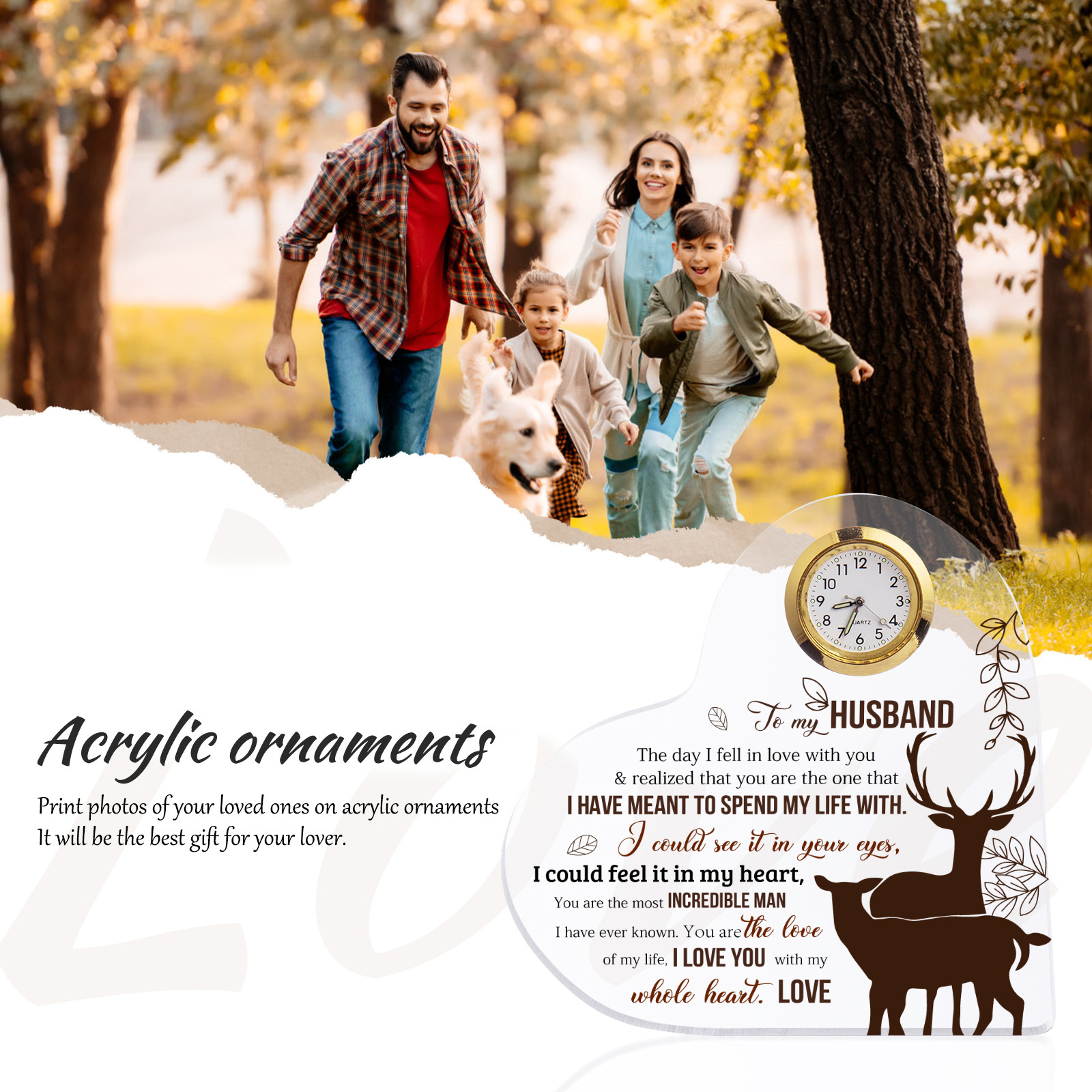 To My Husband Acrylic Heart Clock Keepsake Heart Sign - I HAVE MEANT TO SPEND MY LIFE WITH-Jessemade AU