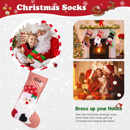 Christmas Stockings Ornaments Customised 1 Name Fireplace Decor Personalised Christmas Gifts for Family Friends-Jessemade AU