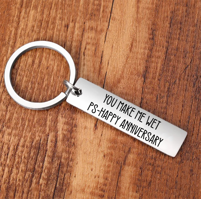 Personalised Text Keychain Funny Keychain Stainless Steel Anniversary Gift For Couples-Jessemade AU