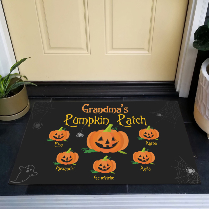 Personalised Halloween Doormat Custom 6 Names Pumpkin Doormat Home Decor - Grandma's Pumpkin Patch-Jessemade AU