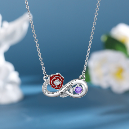 Personalised June Birthflower Necklace With Birthstone Gift For Women-Jessemade AU