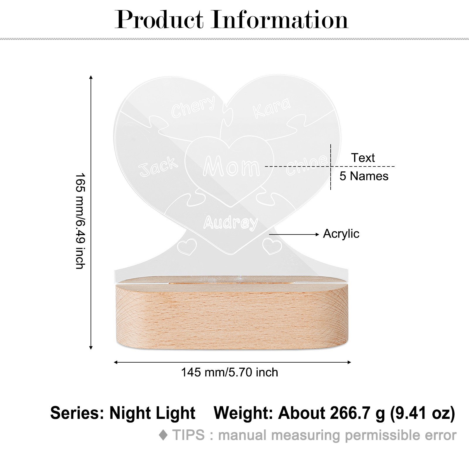 Customised Night Light-Jessemade AU