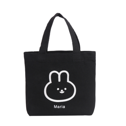 Personalised Bunny Tote Bag Customised with Name Bunny Handbag Easter Gifts-Jessemade AU