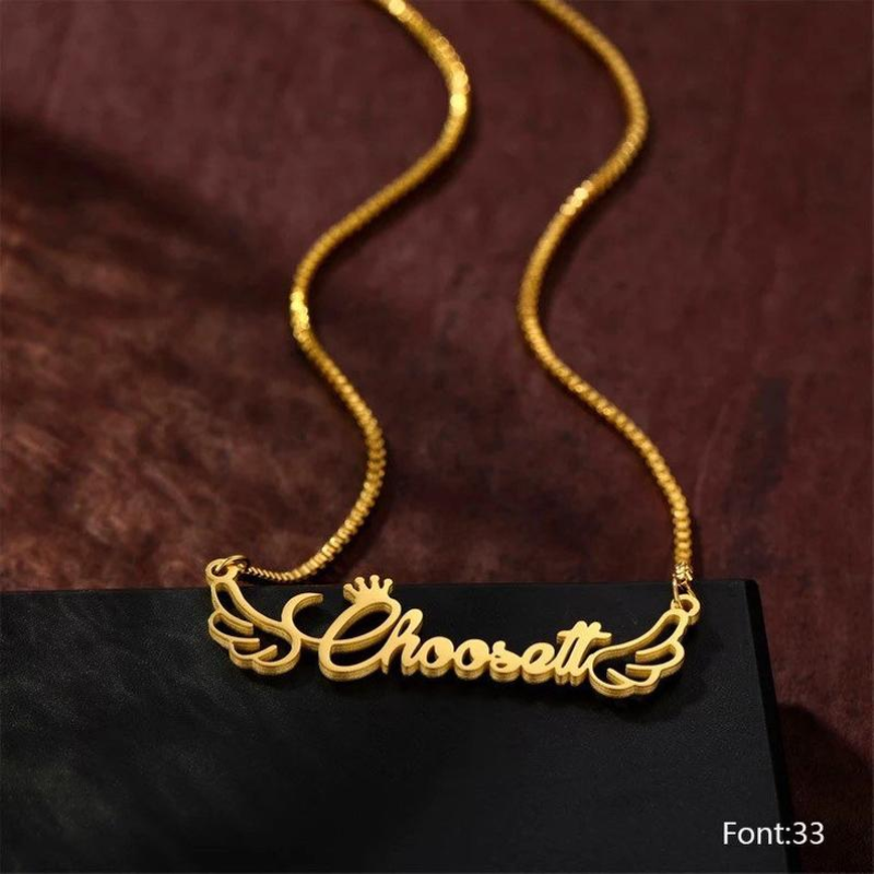Personalised Wings Necklace Custom 1 Name Necklace Gift For Her-Jessemade AU
