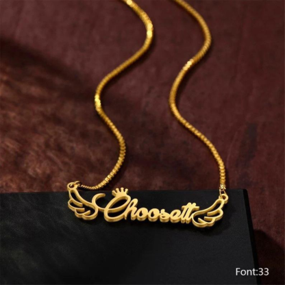 Personalised Wings Necklace Custom 1 Name Necklace Gift For Her-Jessemade AU