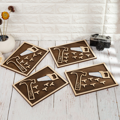 Dad Tool Set Wood Signs Custom 7 Names Father’s Day Handyman Construction Dad Sign-Jessemade AU