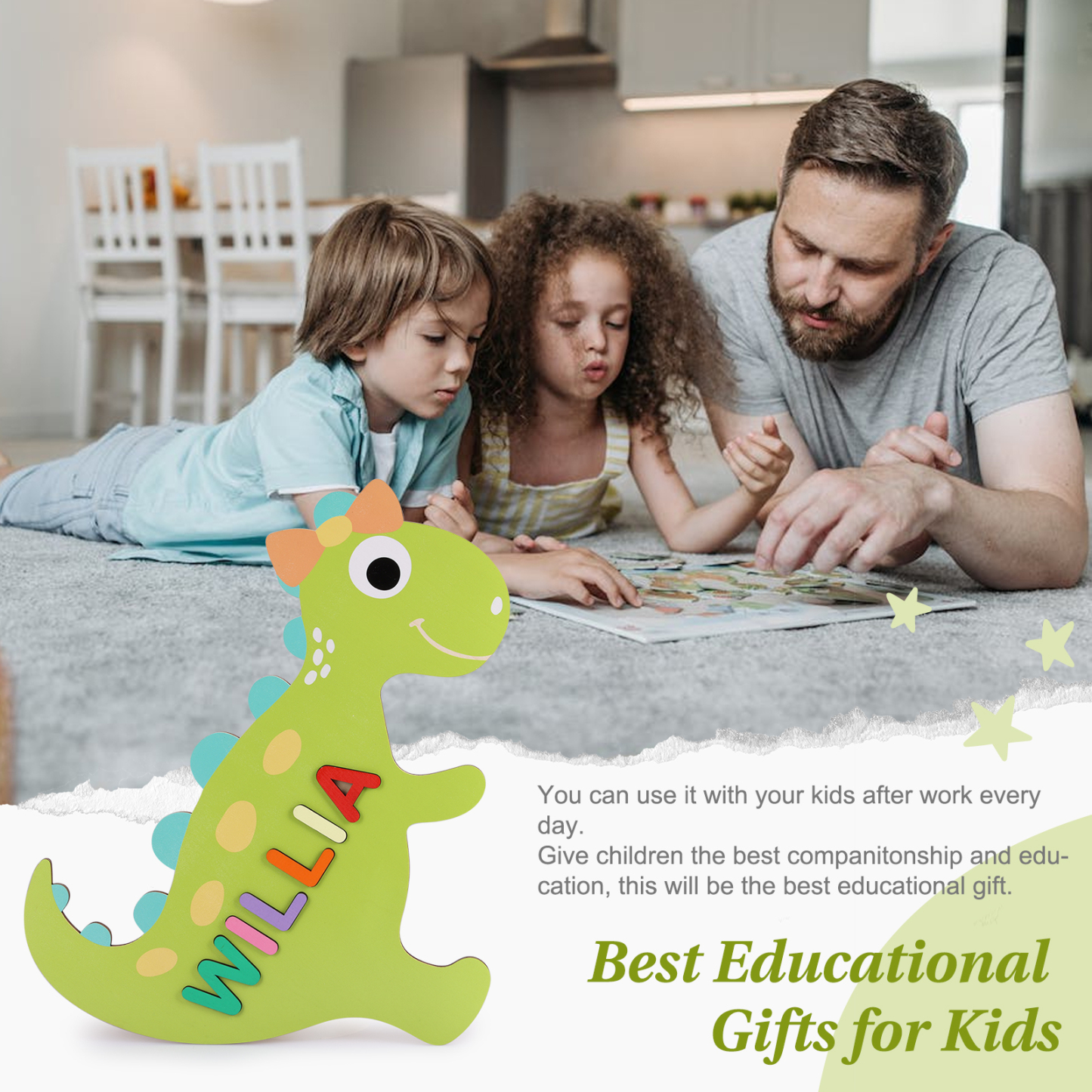 Customised Kid's Wooden Name Puzzle Toy for Toddlers Early Learning Child Toy-Jessemade AU