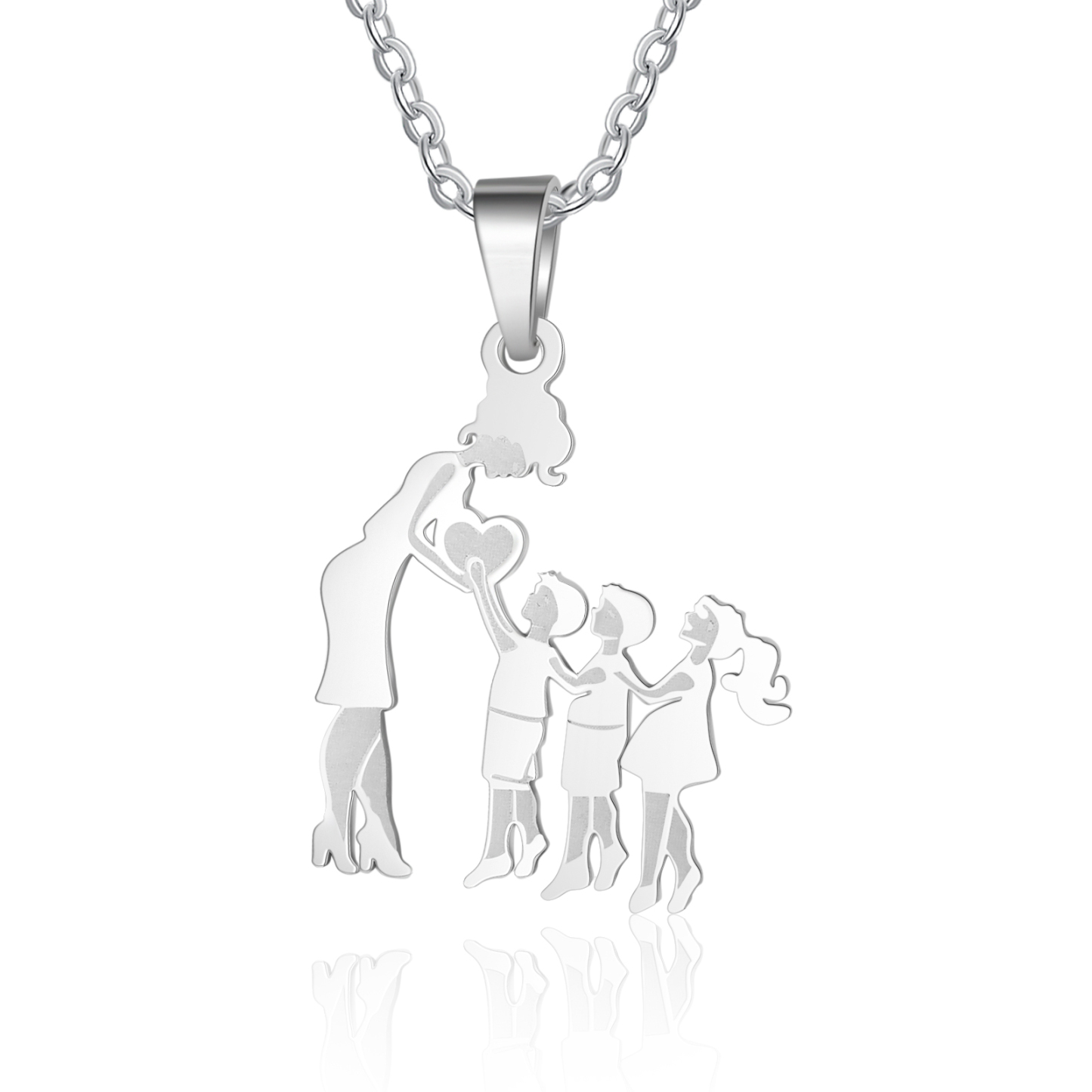 Women Necklace Mother & Daughter & 2 Sons Pendant Necklace Stainless Steel Mother's Day Gifts for Mum-Jessemade AU